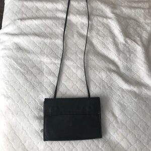 Minimalist genuine leather black Kenneth Cole small shoulder or crossbody purse